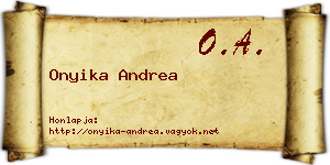 Onyika Andrea névjegykártya